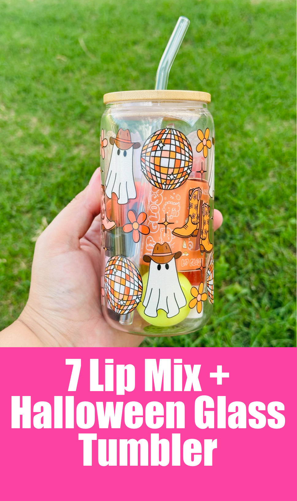 7 Lippie Mix + Glass Halloween Tumbler