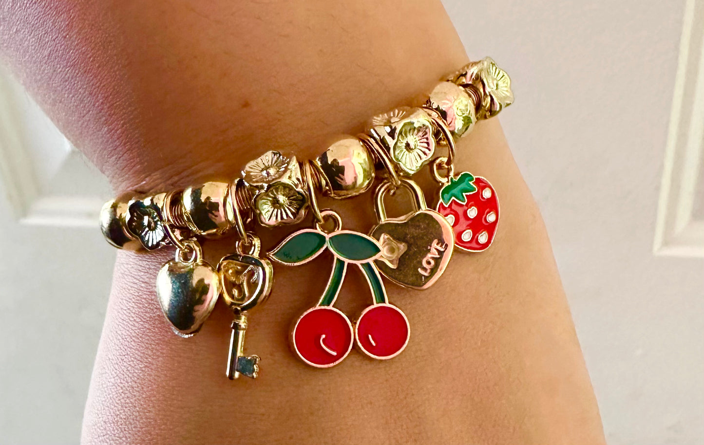 Charm Braclet + Earings & Necklace Set