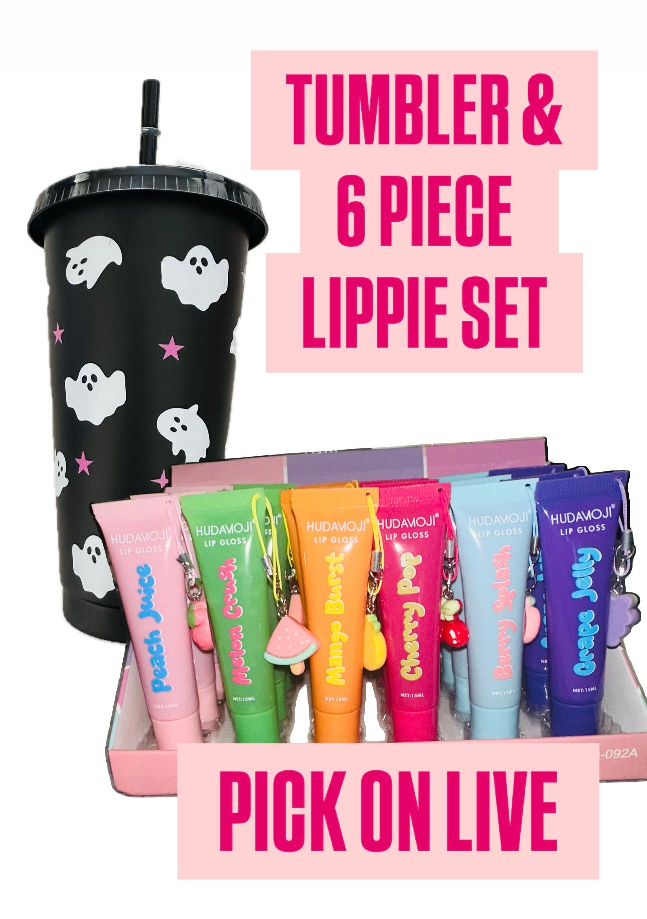 Halloween Tumbler + 6 piece Lippie Set
