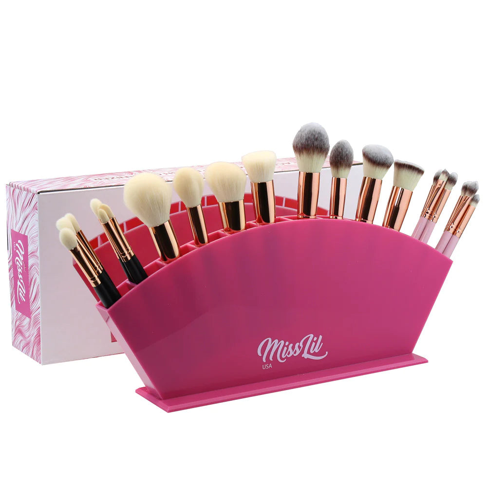 Pink Makeup Brush Holder Organizer